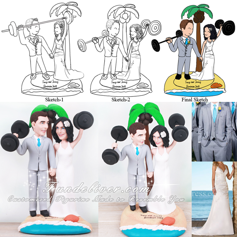 tropical wedding cake toppers